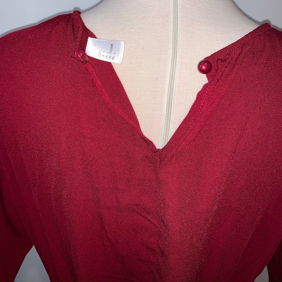 Wine Red Flutter Sleeve Maxi Dress - Picture 3 of 3